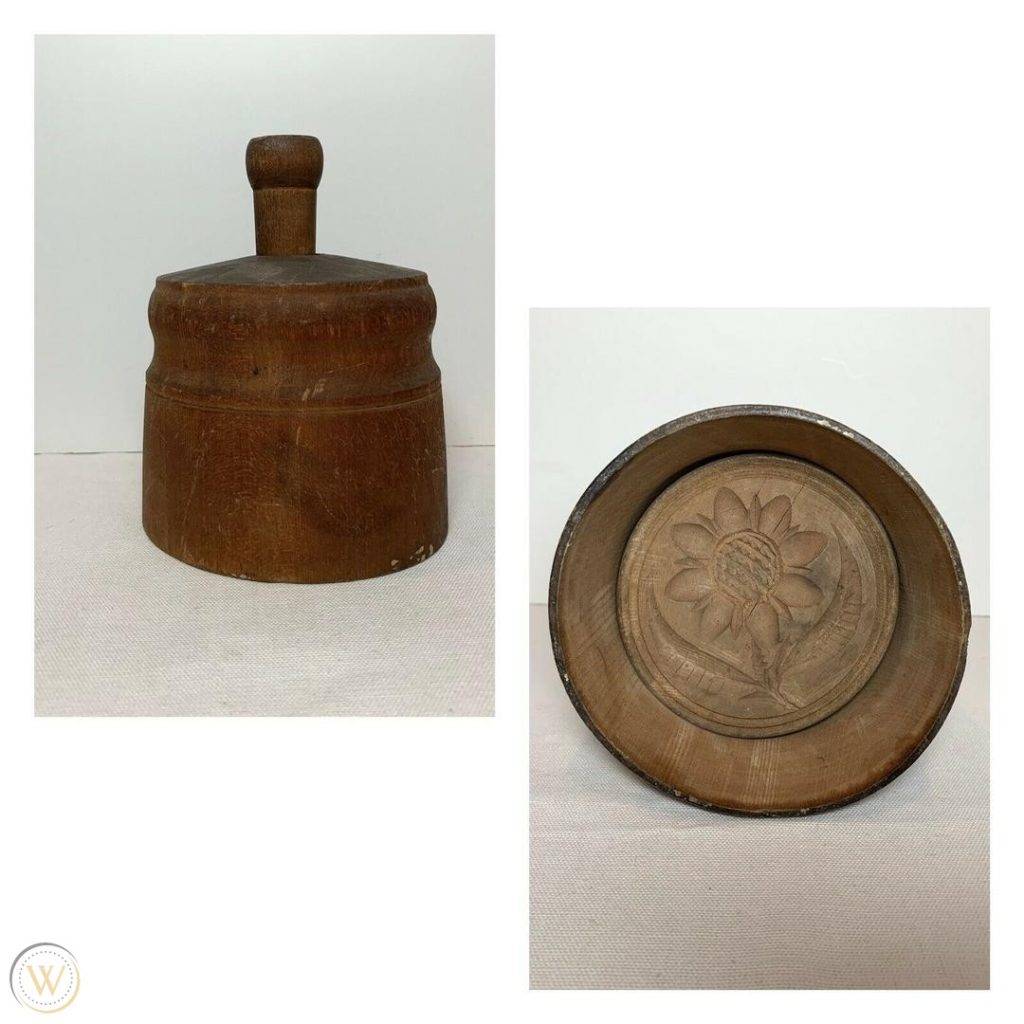 Antique large wooden butter mold 1 84f7e966ad56156ae4c74296c151c51d