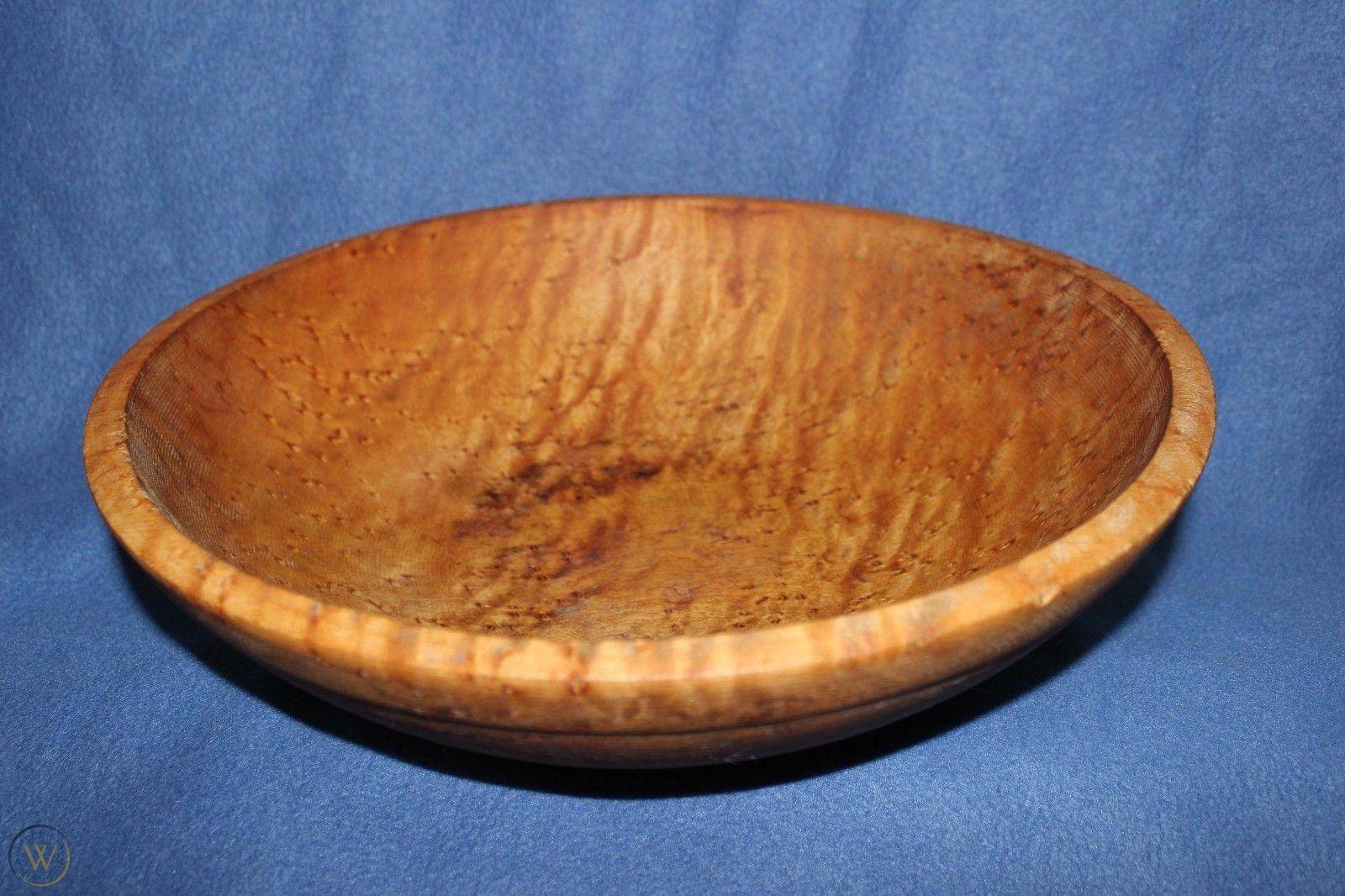 Vintage Hand Painted MUNISING 6 1/8" Signed Wooden Bowl Grapevine Painted 