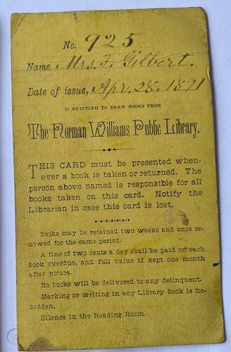 1891 library card norman williams 1 e990f825ce0d52258b8ada8d9f6b5e55 1
