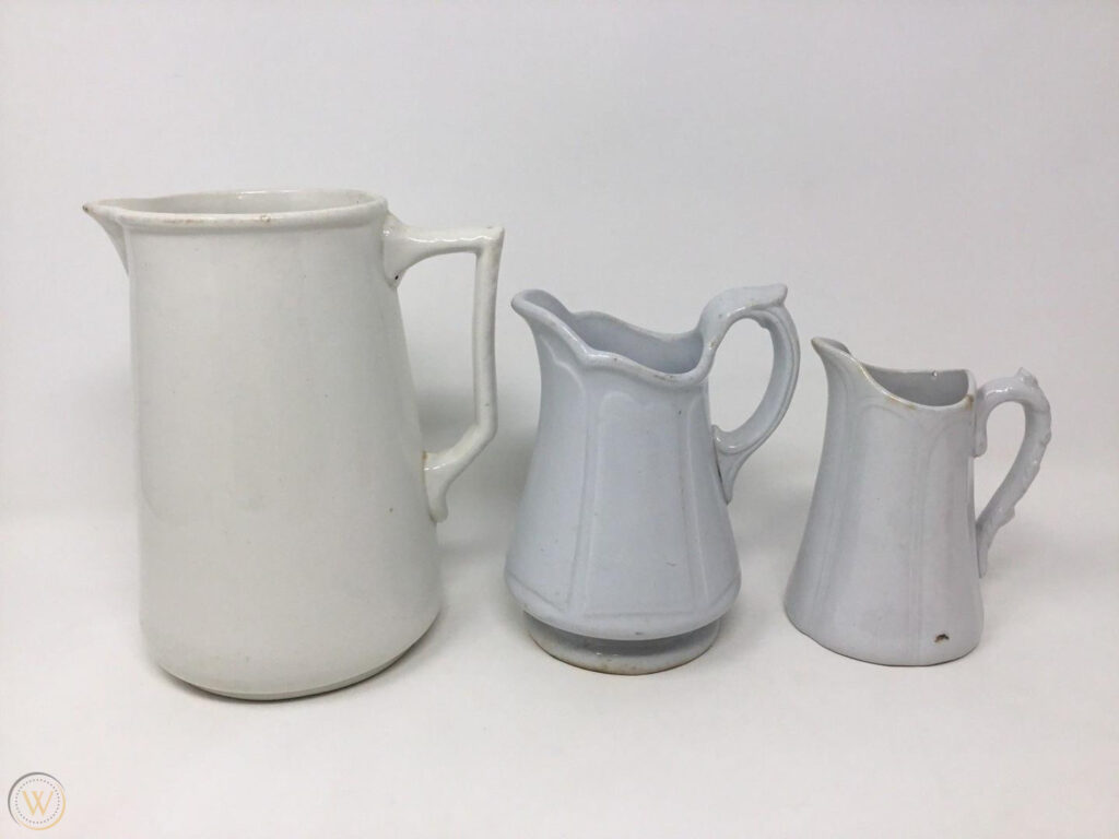 vintage ironstone pitchers vessels ceramic
