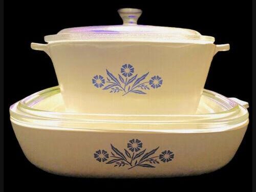 CorningWare patterns Blue Cornflower casserole and baking dish