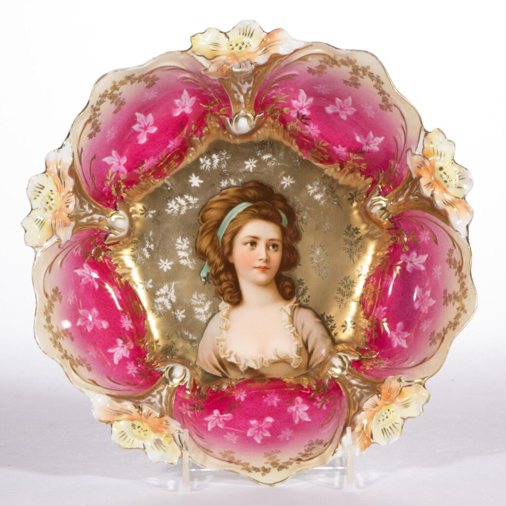 R.S. Prussia porcelain bowl Countess Potocka portrait