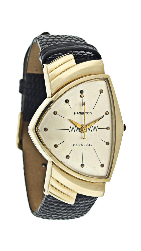 gold Hamilton Ventura electric wristwatch